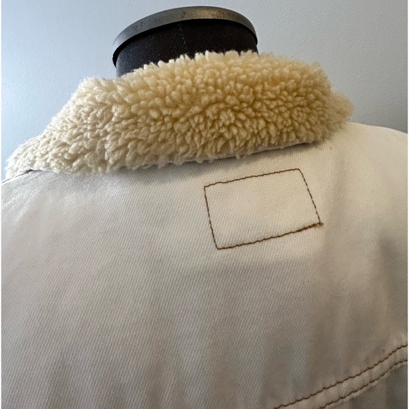 NWT Zara Sherpa White Denim Relaxed Fit Jacket - Picture 10 of 16